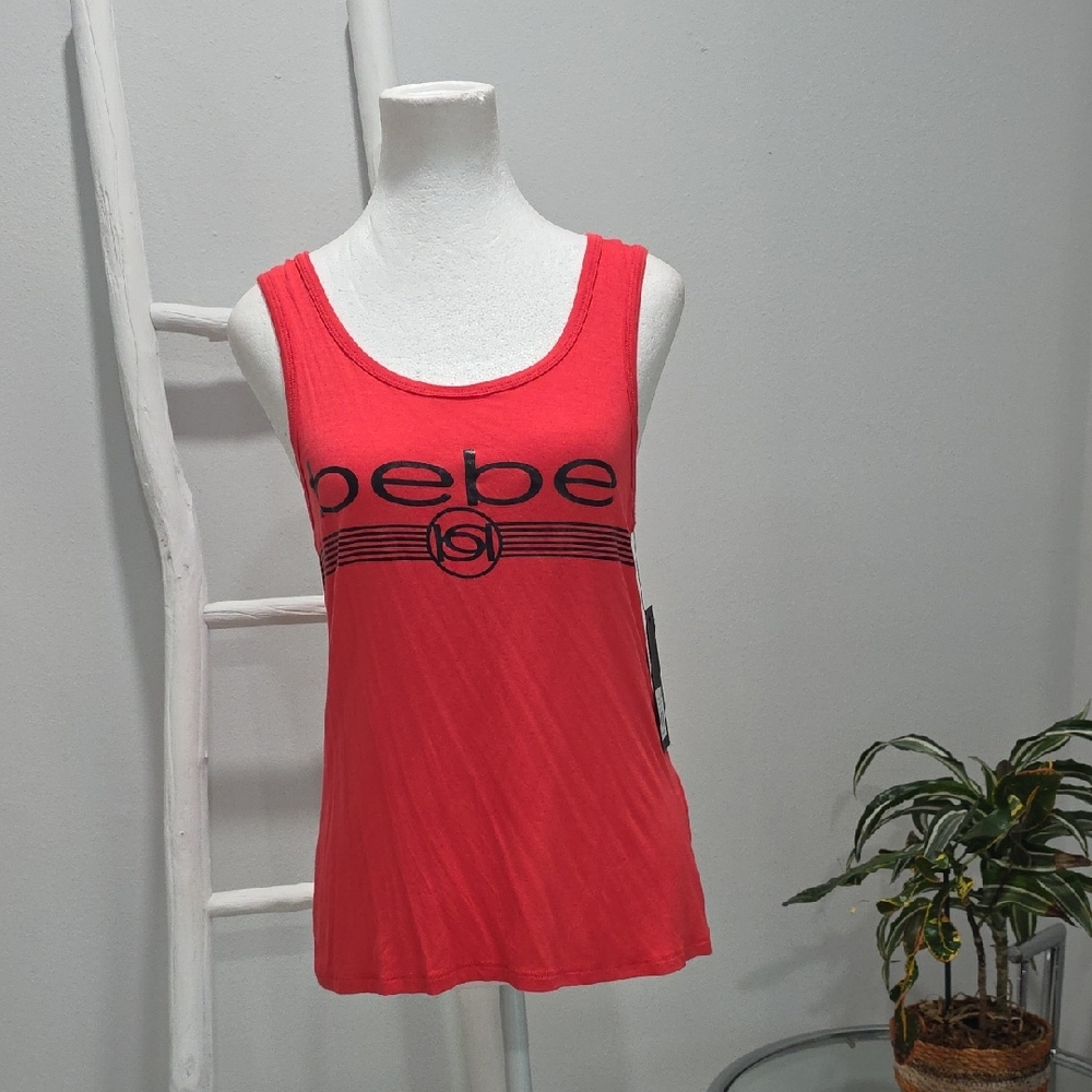 bebe Red Logo Tank Top - Women's Sleeveless Tee